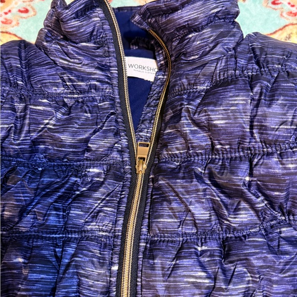 Workshop Republic/ Navy w Dark Purple vibes- Workshop Texured Puffer Vest  Sz Sm - Picture 10 of 16